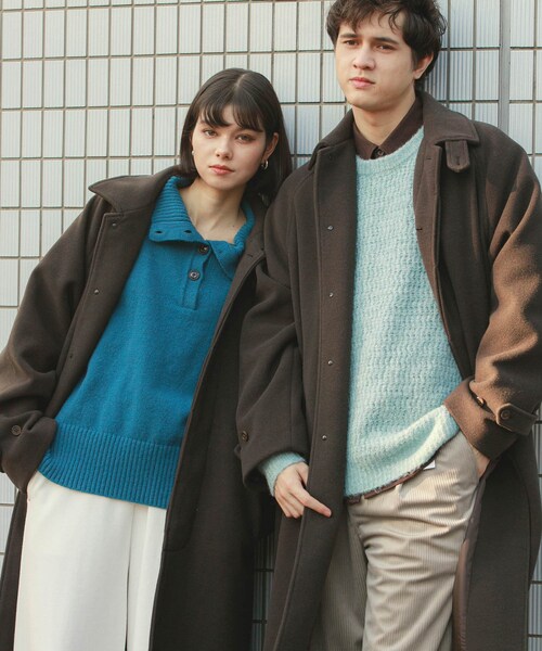 SENSE OF PLACE by URBAN RESEARCH（センスオブプレイスバイアーバンリサーチ）の「『ユニセックス』バルマカーンルーズコート（ステンカラーコート・メンズ・BLACK/D.BROWN/BLUE/BRN×BLK・M/L）」の16枚目の写真