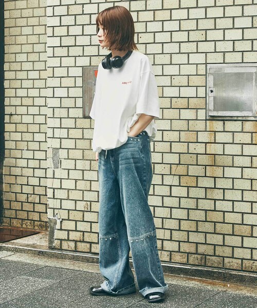 URBAN RESEARCH(アーバンリサーチ)の「551蓬莱×UR ドロストショートスリーブTシャツ(Tシャツ/カットソー・レディース・OFF/CHARCOAL/ICE BLUE・S/M/L/XL)」の9枚目の写真