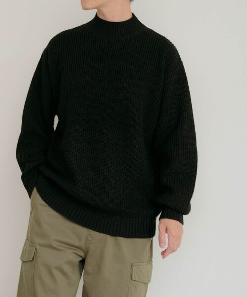 ITEMS URBANRESEARCH（アイテムズ アーバンリサーチ）の「マシンウォッシャブル 片畦モックネックニット（ニット/セーター・メンズ・IVO/CML/GRN/BLU/BLK・M/L）」の17枚目の写真