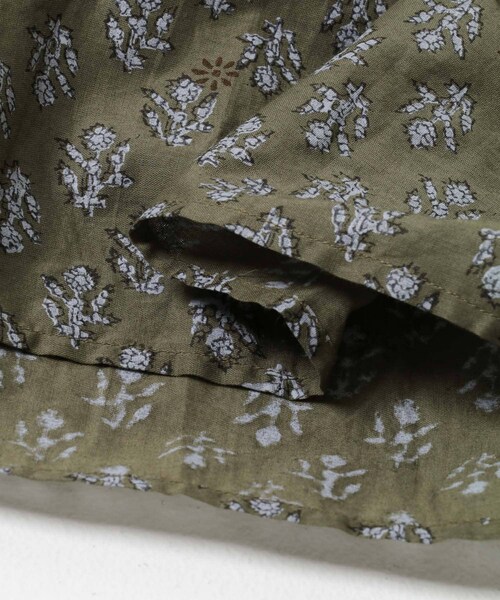 maison de soil FLOWER BLOCK PRINT SHIRT 【公式通販】