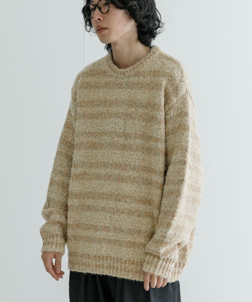 URBAN RESEARCH（アーバンリサーチ）の「URBAN RESEARCH iD　ブークレメランジニット（ニット/セーター・メンズ・GRAY/BEIGE・M/L）」の2枚目の写真
