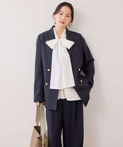 VIS(ビス)の「ツイードニットベスト/イージーケア(ベスト・レディース・キナリ系/ネイビー系・F)」の16枚目の写真