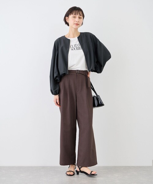 ROPE' PICNIC(ロペピクニック)の「バルーンシャツブルゾン(ブルゾン・レディース・チャコール/キャメル・F)」の5枚目の写真