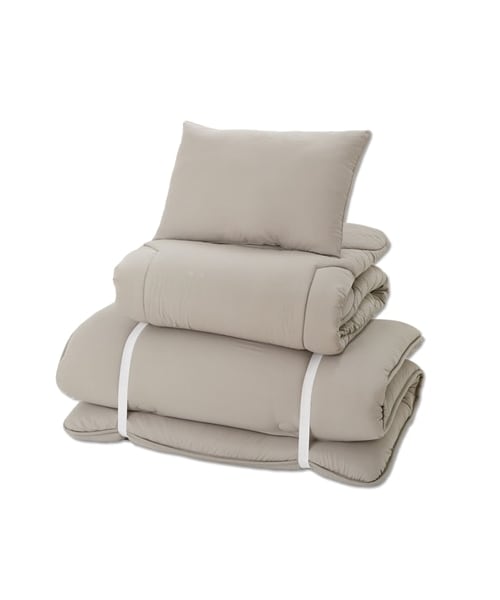 nissen（ニッセン）の「ボリュームアップ布団３点セット(しっかりウレタン・抗菌防臭・防ダニわた入り)（寝具・メンズ・グレージュ・厚み14cm・和式用シングル3点）」の3枚目の写真