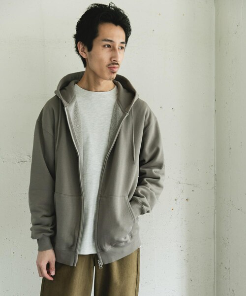 URBAN RESEARCH DOORS（アーバンリサーチドアーズ）の「『UR TECH』ピグメントダイ裏起毛ZIPパーカー（パーカー・メンズ・GRAY/BLACK・M/L）」の18枚目の写真