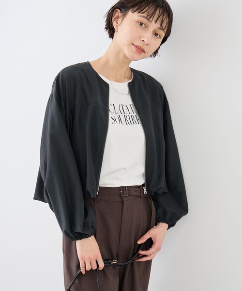 ROPE' PICNIC(ロペピクニック)の「バルーンシャツブルゾン(ブルゾン・レディース・チャコール/キャメル・F)」の12枚目の写真