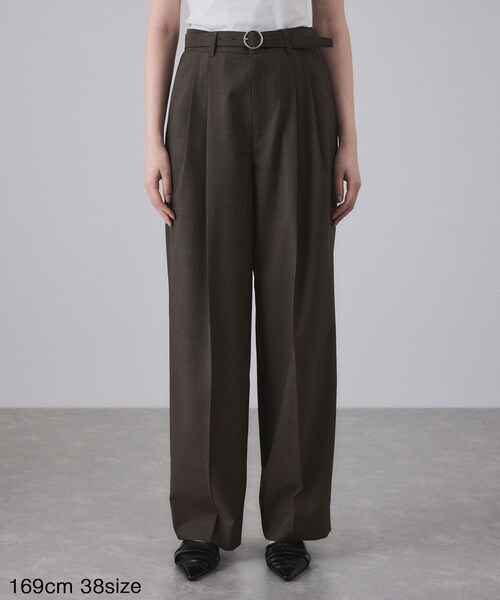 ADAM ET ROPE'（アダムエロペ）の「【EMOELLE】ベルテッドスラックス（スラックス・レディース・グレー系/キャメル系・36/38）」の20枚目の写真