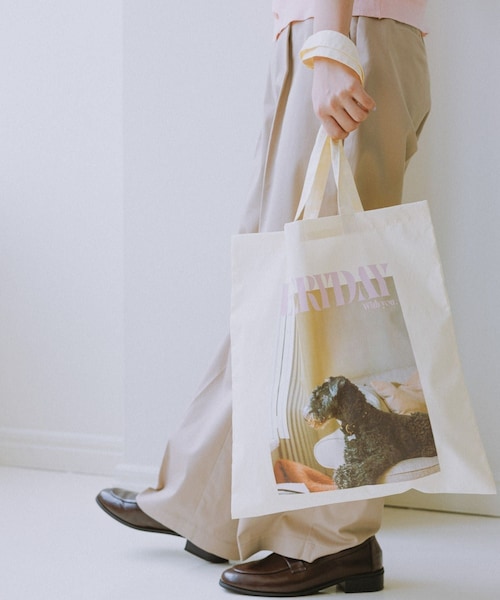 ROPE' PICNIC（ロペピクニック）の「【DOG MAGAZINE×ROPE' PICNIC】フォトトートバッグ（トートバッグ・レディース・ダークブラウン/ブルー/イエロー・F）」の9枚目の写真