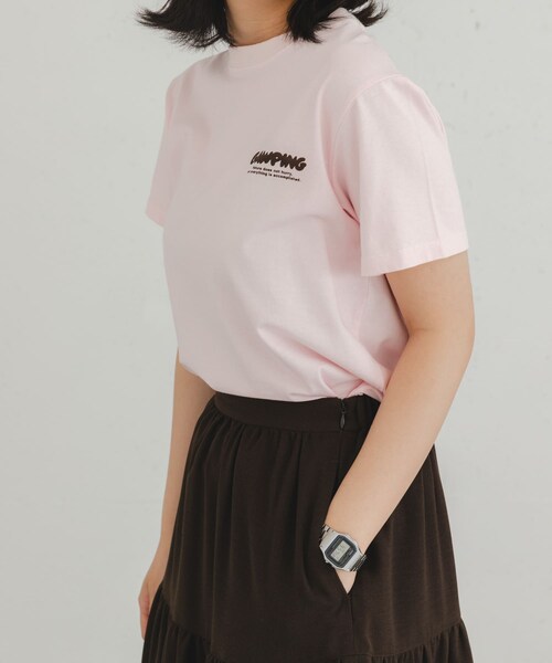 EKAL（エカル）の「製品染GAWPINGロゴTシャツ（Tシャツ/カットソー・レディース・オフ/ピンク/グラファイト・one）」の22枚目の写真