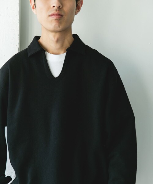 URBAN RESEARCH DOORS(アーバンリサーチドアーズ)の「TOMPKINS裏毛 スキッパースウェット(スウェット・メンズ・GREIGE/BLACK/NAVY・M/L)」の22枚目の写真