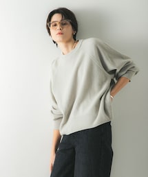 カシミヤ強縮クルーネックニット