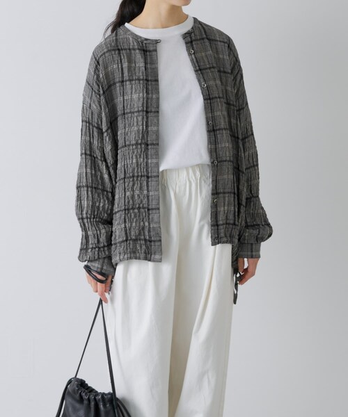 かぐれ（カグレ）の「リネンレーヨンチェックシャツカーディガン（シャツ/ブラウス・レディース・CHECK M/CHECK S・Free）」の4枚目の写真