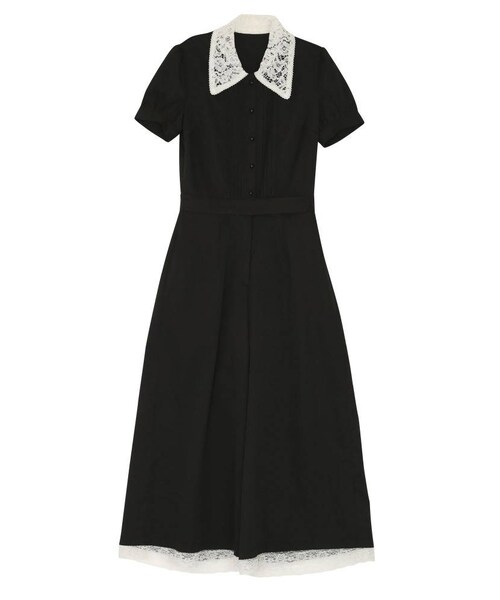 EATME（イートミー）の「レースカラーロンパース（つなぎ/オールインワン・レディース・アイボリー/ブラック/ピンク・S/M）」の2枚目の写真