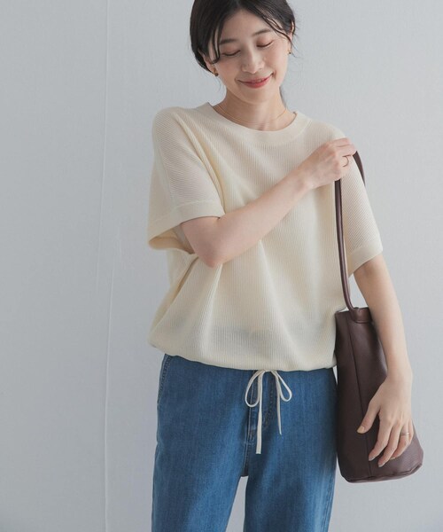 URBAN RESEARCH DOORS(アーバンリサーチドアーズ)の「ドライタッチドロストニットプルオーバー(ニット/セーター・レディース・OFF/BLACK/KHAKI・Free)」の10枚目の写真