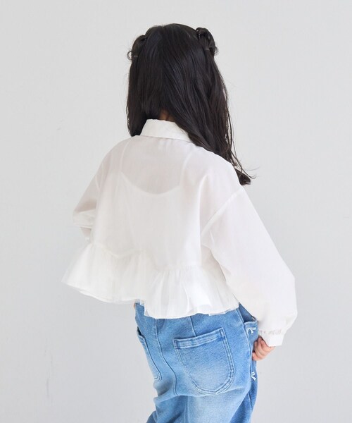 ROPE' PICNIC(ロペピクニック)の「【KIDS/キッズ】アソートペプラムブラウス/UVケア・イージーケア・リンクコーデ(シャツ/ブラウス・キッズ・ホワイト/ブルー・L/M/S)」の19枚目の写真