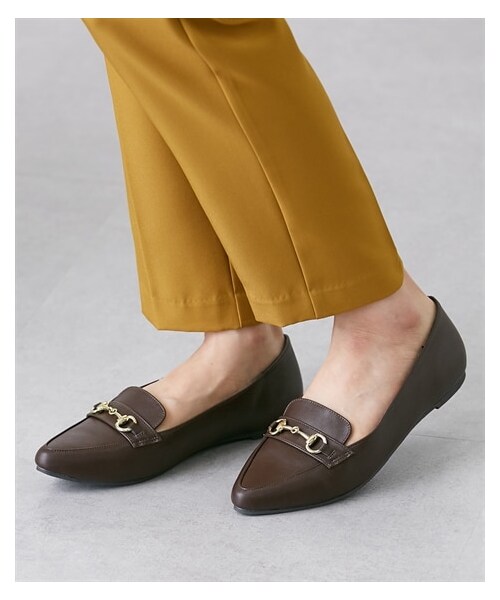 nissen（ニッセン）の「【ゆったり幅広】ビット付ローファー調フラットシューズ（ワイズ４Ｅ）（ローファー・メンズ・ブラック/アイボリー/ダークブラウン/パイソン/ブラック(エナメル調)/ライトベージュ・M=23.0~23.5cm/4E/L=24.0~24.5cm/4E/LL=25.0~25.5cm/4E/3L=26.0~26.5cm/4E）」の5枚目の写真