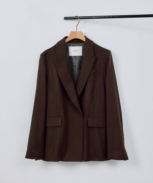 ROPE'（ロペ）の「ウールフランネルセミダブルジャケット/セットアップ対応（テーラードジャケット・レディース・ライトグレー/ダークブラウン・36/38）」の11枚目の写真