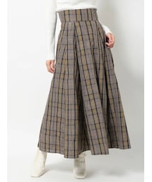 MERCURYDUO | メモリータフタバックレースアップチェックスカート(スカート)