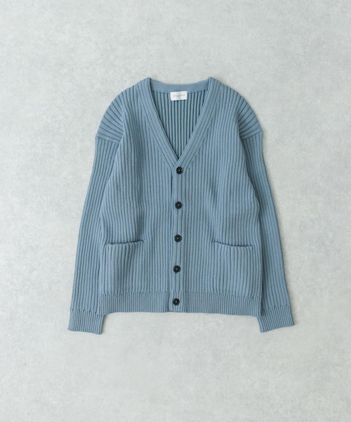 URBAN RESEARCH(アーバンリサーチ)の「new basic COTTON CASHMERE WIDE RIB CARDIGAN(カーディガン/ボレロ・メンズ・CEMENT/L SAX/NAVY・M/L)」の1枚目の写真
