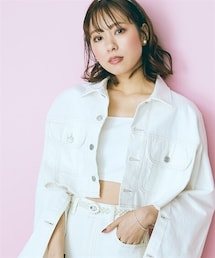 nissen | 大きいサイズ  クロップド丈デニムジャケット　marun(ジャケット/アウター)