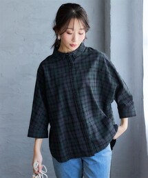 nissen | ＜大きいサイズ＞綿１００％柔らか７分袖ドルマンゆるシャツチュニック(チュニック)