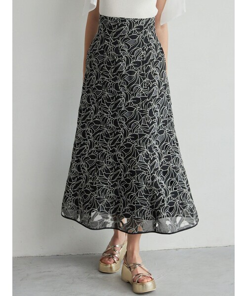 MERCURYDUO（マーキュリーデュオ）の「カットワーク刺繍マーメイドスカート（スカート・レディース・オフホワイト/ブラック/ベージュ・S/M）」の11枚目の写真