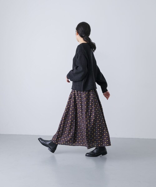 かぐれ（カグレ）の「テープヤーンボートネックニット（ニット/セーター・レディース・L/BEIGE/BLACK・Free）」の10枚目の写真