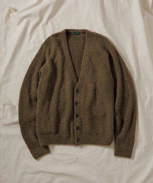 ADAM ET ROPE'（アダムエロペ）の「【WILD LIFE TAILOR】LOOP YARN CARDIGAN（カーディガン/ボレロ・メンズ・ブラック/オリーブ/ブルー系・L/M）」の4枚目の写真