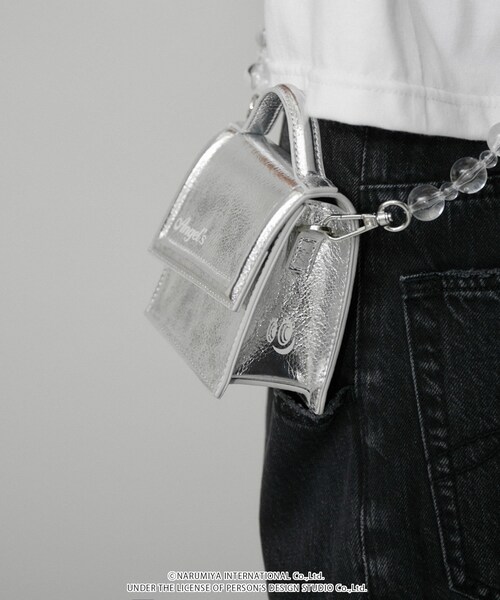 ADAM ET ROPE'(アダムエロペ)の「【ANGEL BLUE×ADAM ET ROPE'】ボールチェーンミニバッグ(ショルダーバッグ・レディース・ホワイト/シルバー・F)」の17枚目の写真