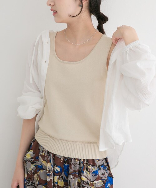 ITEMS URBANRESEARCH(アイテムズ アーバンリサーチ)の「『洗濯可』2WAYニットタンクトップ(ニット/セーター・レディース・OFF/GRN/BLK/BRN/BRD・Free)」の6枚目の写真
