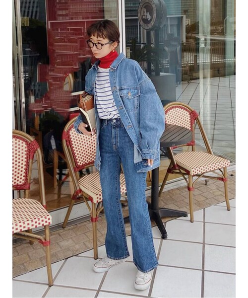 Ungrid（アングリッド）の「ハイウエストスリムフレアデニム（デニムパンツ・レディース・インディゴ・24ｲﾝﾁ/25ｲﾝﾁ/26ｲﾝﾁ）」の18枚目の写真