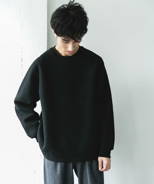 URBAN RESEARCH DOORS（アーバンリサーチドアーズ）の「ラグランスリーブブークレー プルオーバー（Tシャツ/カットソー・メンズ・BROWN/BLACK・M/L）」の8枚目の写真