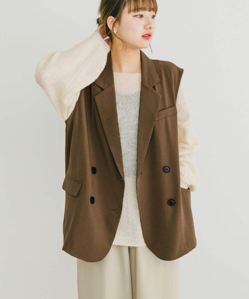 ITEMS URBANRESEARCH（アイテムズ アーバンリサーチ）の「ダブルブレストジレ（ベスト・レディース・CML/BLK・FREE）」の20枚目の写真