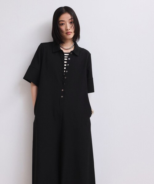 ADAM ET ROPE'（アダムエロペ）の「【WEB限定】・【定番】ポロシャツオールインワン（つなぎ/オールインワン・レディース・ブラック/ダークブラウン/ネイビー・36/38）」の13枚目の写真
