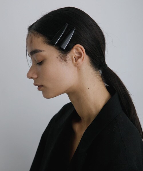 URBAN RESEARCH（アーバンリサーチ）の「decor『デコール』　2P Wide hair clip（バレッタ/ヘアクリップ・レディース・BLACK/IVORY・-）」の2枚目の写真