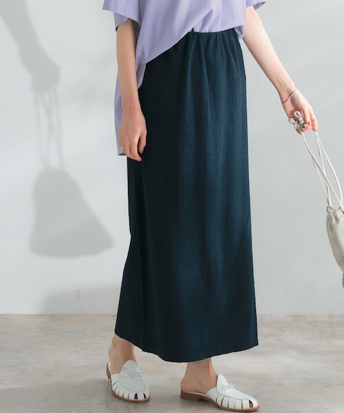 URBAN RESEARCH ROSSO（アーバンリサーチロッソ）の「ランダムパイルスリットスカート（スカート・レディース・MIX BLUE/MIX BEIGE/NAVY・FREE）」の3枚目の写真
