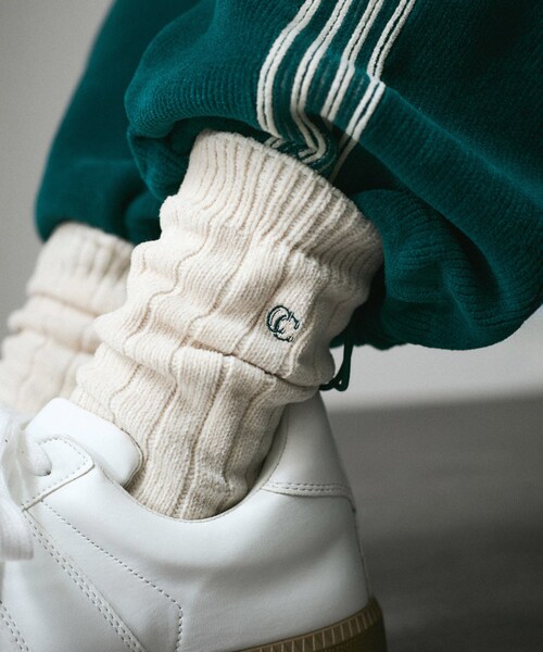 ADAM ET ROPE'（アダムエロペ）の「リブソックス-CreamyCotton /クリーミーコットン-（ソックス/靴下・レディース・ブラック/オフホワイト/グリーン・F）」の5枚目の写真