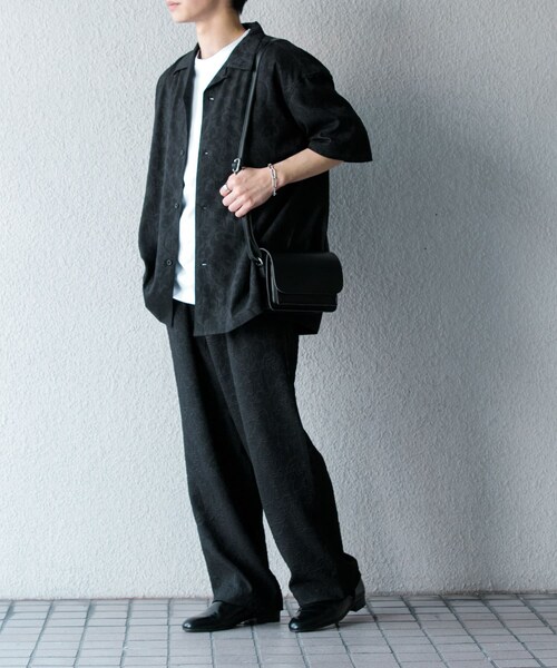 SENSE OF PLACE by URBAN RESEARCH（センスオブプレイスバイアーバンリサーチ）の「『セットアップ対応』 ボタニカルジャガードワイドスラックス（その他パンツ・メンズ・BLACK/GREIGE・M/L）」の13枚目の写真