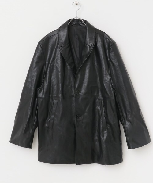 SENSE OF PLACE by URBAN RESEARCH（センスオブプレイスバイアーバンリサーチ）の「フェイクレザーミドルジャケット（テーラードジャケット・メンズ・BLACK/BROWN・M/L）」の12枚目の写真