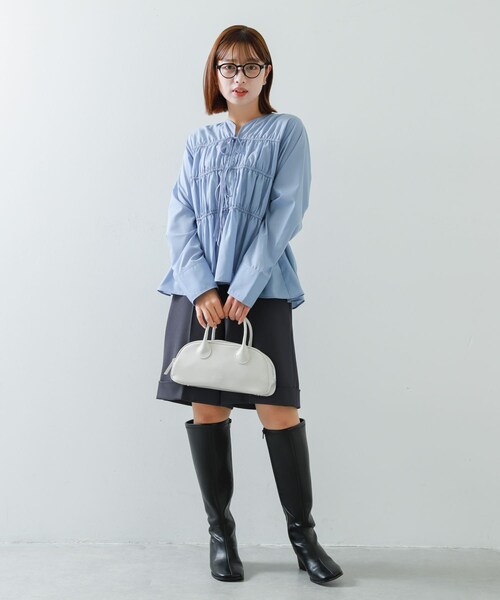 SENSE OF PLACE by URBAN RESEARCH(センスオブプレイスバイアーバンリサーチ)の「ラウンドスクエアボストンバッグ(ボストンバッグ・レディース・IVORY/BLACK/RED・one)」の12枚目の写真