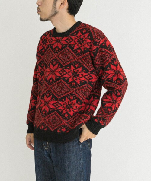 EKAL（エカル）の「ノルディックニットプルオーバー（ニット/セーター・メンズ・ブラウン/レッド・M/L）」の14枚目の写真