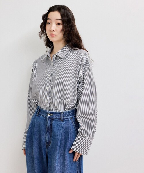 ADAM ET ROPE'(アダムエロペ)の「【WEB限定】ブロードカラーシャツ(シャツ/ブラウス・レディース・ブラック/ブルー系/サックス/ピンク・F)」の21枚目の写真