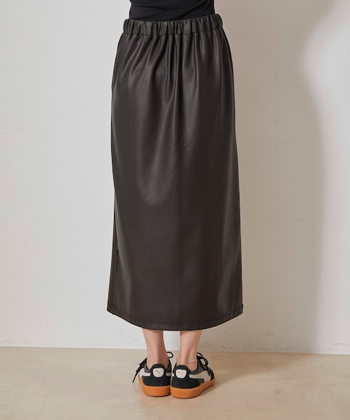 NERGY（ナージー）の「【イージーケア】Synthetic Leather イージーラップスカート（スカート・レディース・ブラック・F）」の14枚目の写真
