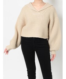 MURUA | セーラーカラークロップドニット(ニット/セーター)