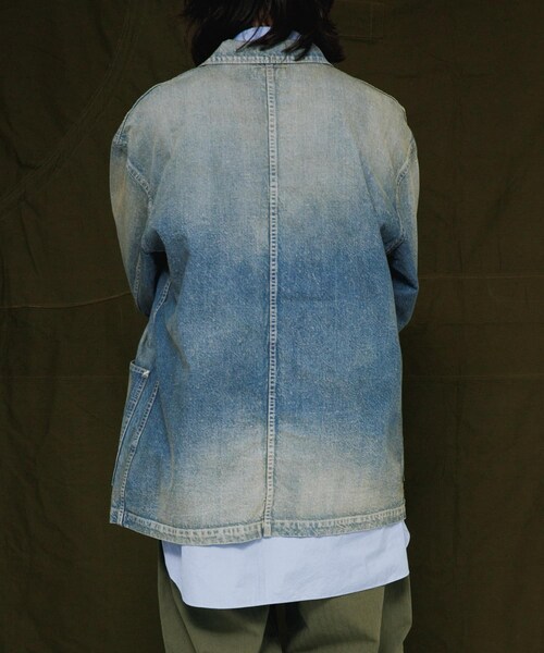 URBAN RESEARCH（アーバンリサーチ）の「HERILL　Nepdenim coveralljacket（カバーオール・メンズ・VT Worn/White・2/3）」の12枚目の写真