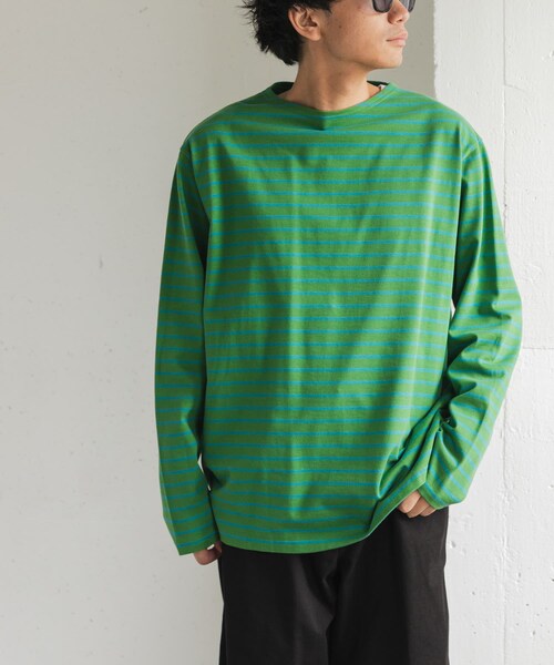 URBAN RESEARCH DOORS(アーバンリサーチドアーズ)の「FORK&SPOON ボートネックボーダー(Tシャツ/カットソー・メンズ・BRN×PNK/GRN×TUQ/YEL×PPL・4/5)」の15枚目の写真