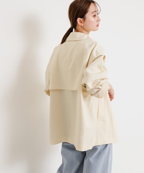 SENSE OF PLACE by URBAN RESEARCH（センスオブプレイスバイアーバンリサーチ）の「2WAYショートトレンチコート（ステンカラーコート・レディース・IVORY/BEIGE・one）」の9枚目の写真