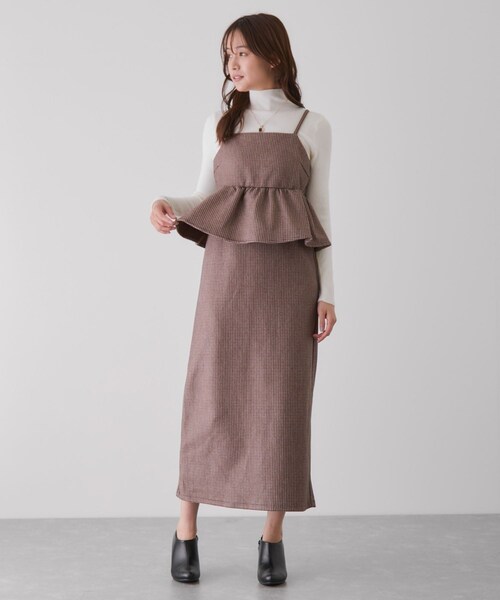 Jayro（ジャイロ）の「チェック柄ペプラムワンピース（ワンピース・レディース・ブラック系/グレー/ブラウン・M）」の19枚目の写真