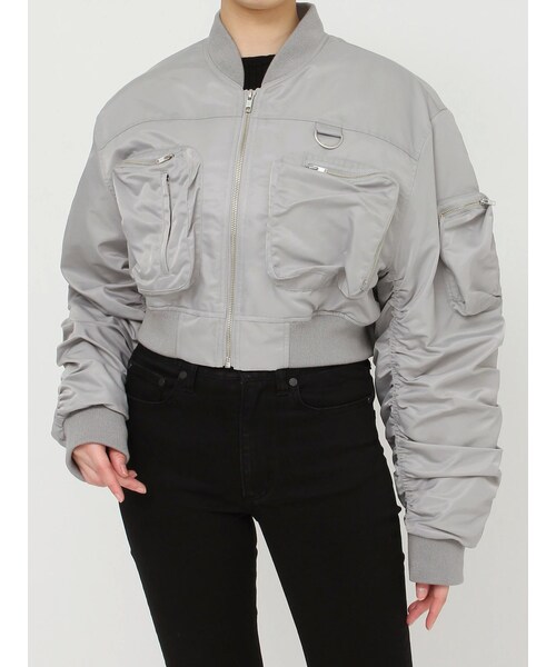 MURUA（ムルーア）の「3DポケットショートMA-1（MA-1・レディース・ライトグレー/ブラック/カーキ・F）」の3枚目の写真