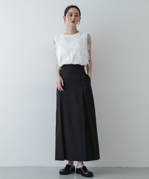 SENSE OF PLACE by URBAN RESEARCH(センスオブプレイスバイアーバンリサーチ)の「ボックスプリーツスカート(スカート・レディース・IVORY/BLACK/BEIGE・S/M)」の16枚目の写真